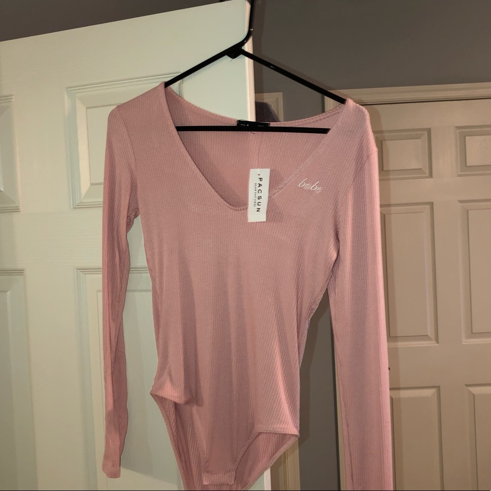 Light pink long sleeve body suit